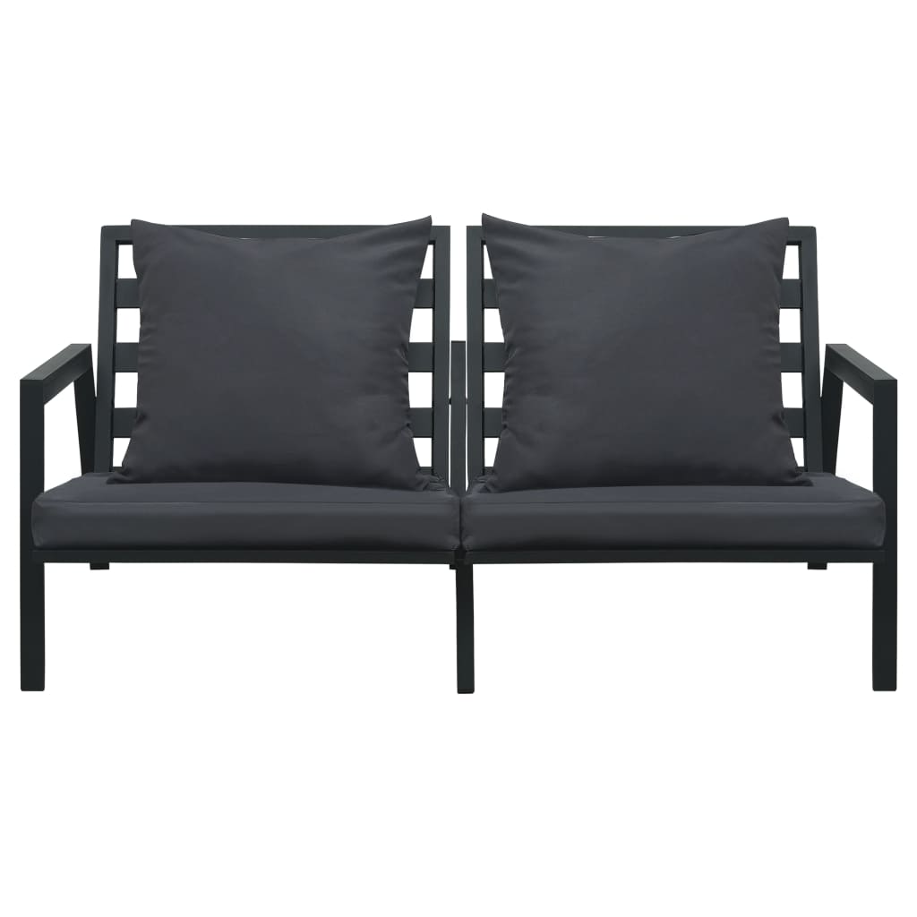 vidaXL Set mobilier grădină cu perne 5 piese gri închis aluminiu