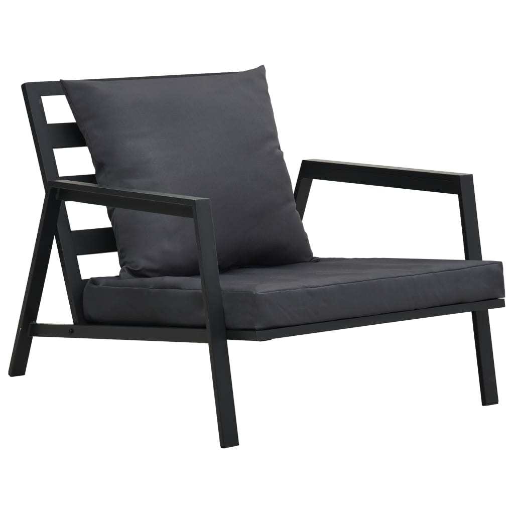 vidaXL Set mobilier grădină cu perne 5 piese gri închis aluminiu