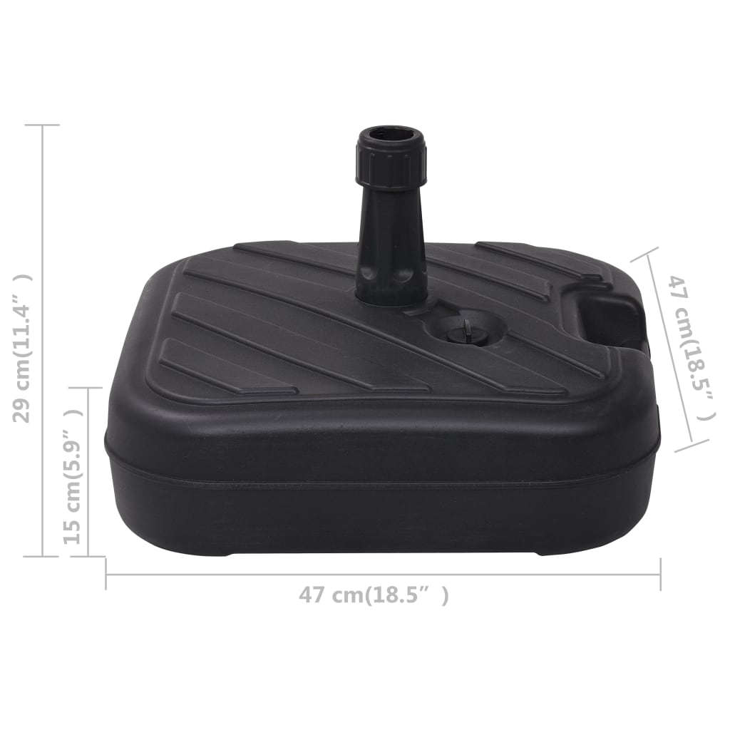 vidaXL Suport de umbrelă, negru, 24 L, umplere cu nisip/apă vidaXL Suport de umbrelă, negru, 24 L, umplere cu nisip/apă