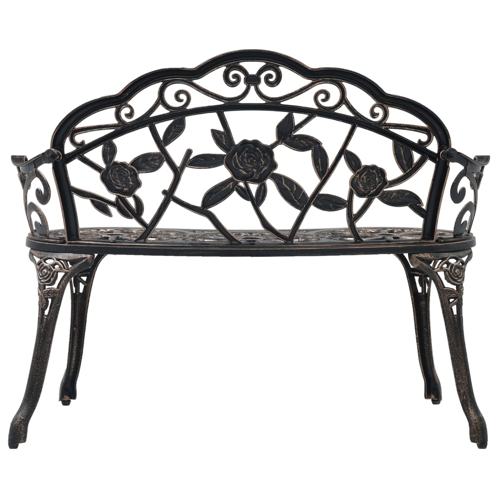 vidaXL Bancă bistro, bronz, 100 cm, aluminiu turnat