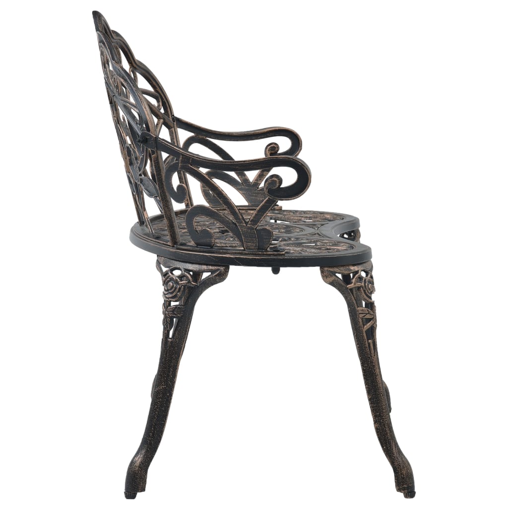 vidaXL Bancă bistro, bronz, 100 cm, aluminiu turnat