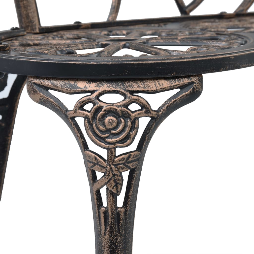 vidaXL Bancă bistro, bronz, 100 cm, aluminiu turnat