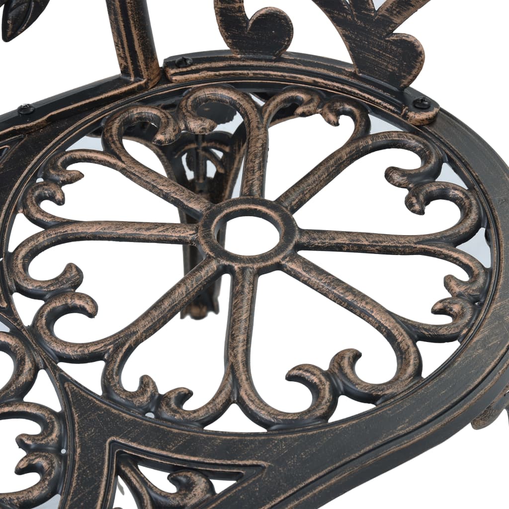 vidaXL Bancă bistro, bronz, 100 cm, aluminiu turnat