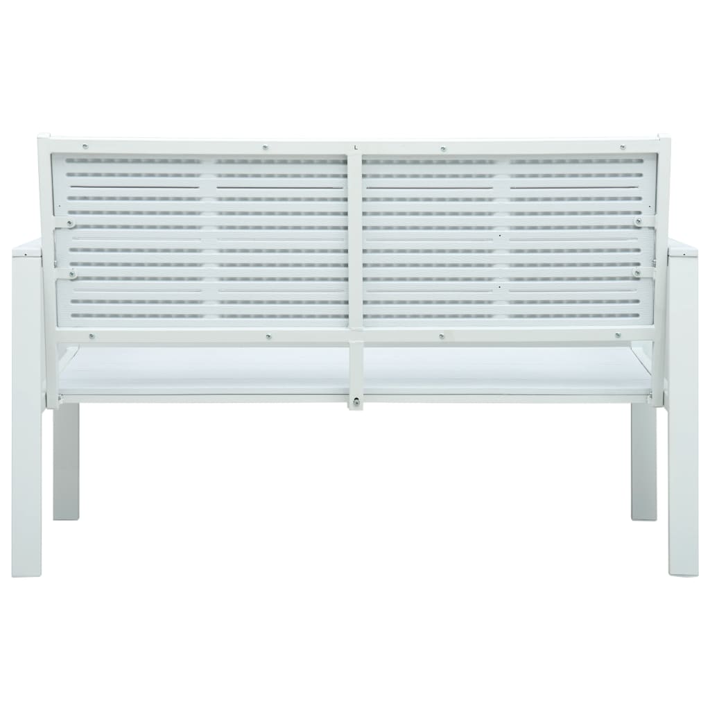 vidaXL Bancă de grădină, alb, 120 cm, aspect de lemn, HDPE vidaXL Bancă de grădină, alb, 120 cm, aspect de lemn, HDPE