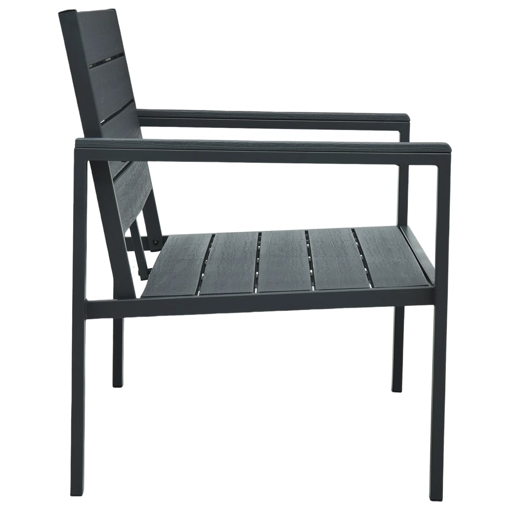 vidaXL Bancă de grădină, gri, 120 cm, HDPE, aspect de lemn vidaXL Bancă de grădină, gri, 120 cm, HDPE, aspect de lemn