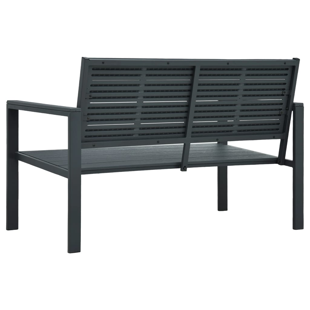 vidaXL Bancă de grădină, gri, 120 cm, HDPE, aspect de lemn vidaXL Bancă de grădină, gri, 120 cm, HDPE, aspect de lemn