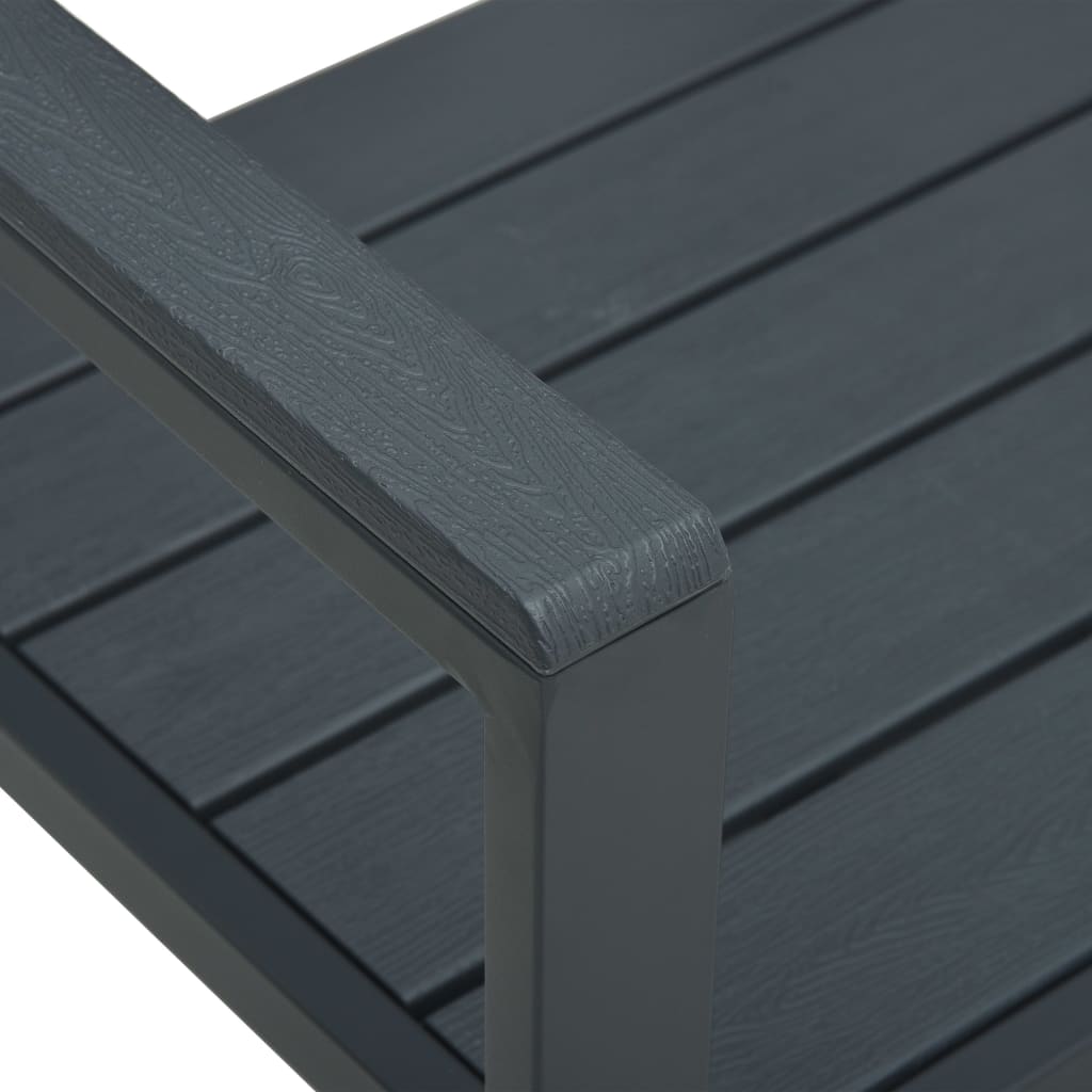 vidaXL Bancă de grădină, gri, 120 cm, HDPE, aspect de lemn vidaXL Bancă de grădină, gri, 120 cm, HDPE, aspect de lemn