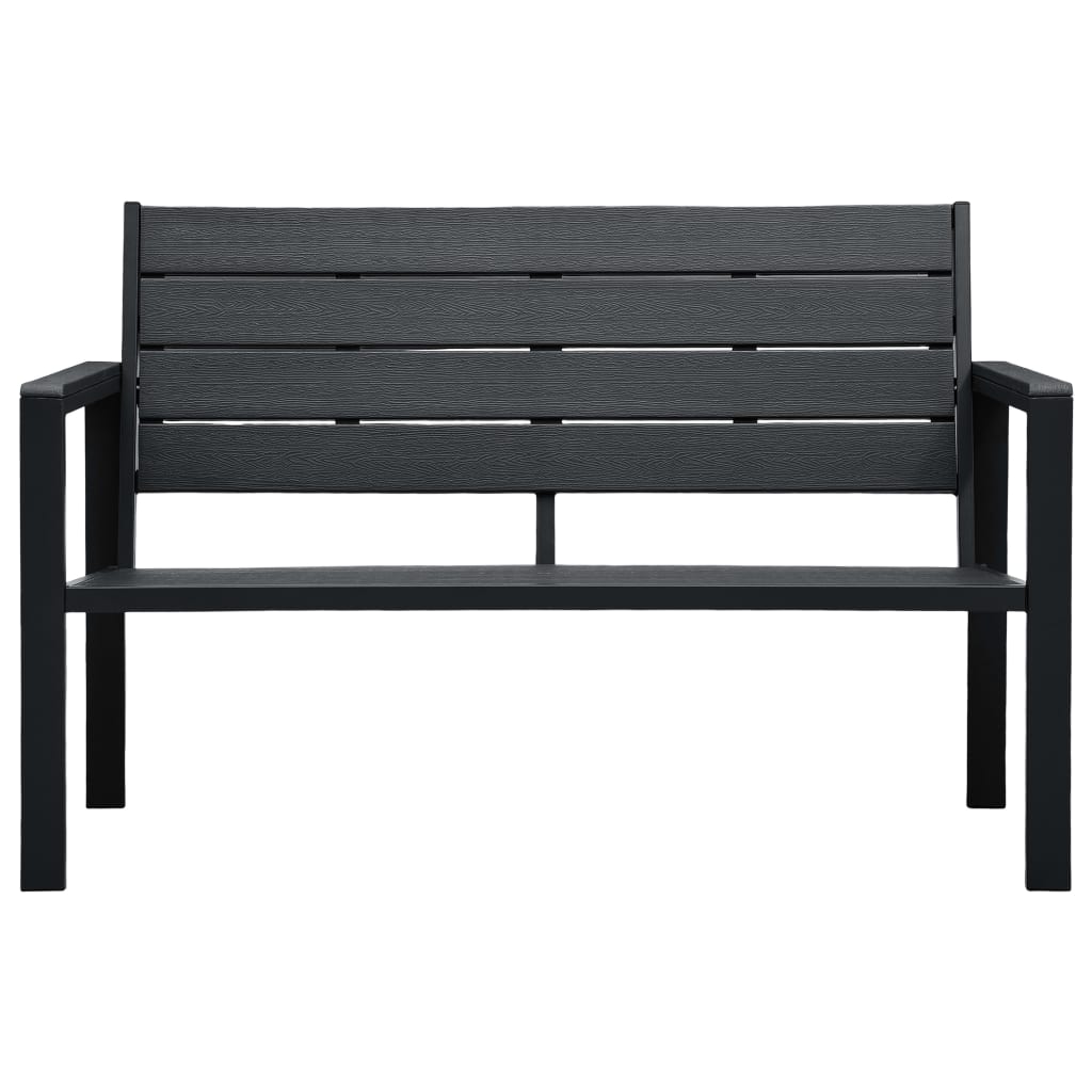 vidaXL Bancă de grădină, negru, 120 cm, aspect de lemn, HDPE vidaXL Bancă de grădină, negru, 120 cm, aspect de lemn, HDPE