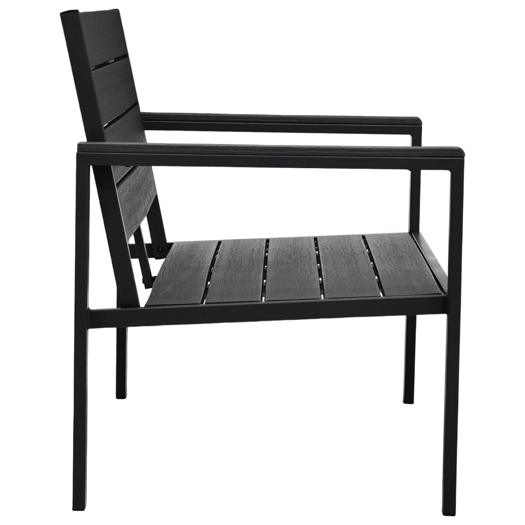 vidaXL Bancă de grădină, negru, 120 cm, aspect de lemn, HDPE vidaXL Bancă de grădină, negru, 120 cm, aspect de lemn, HDPE