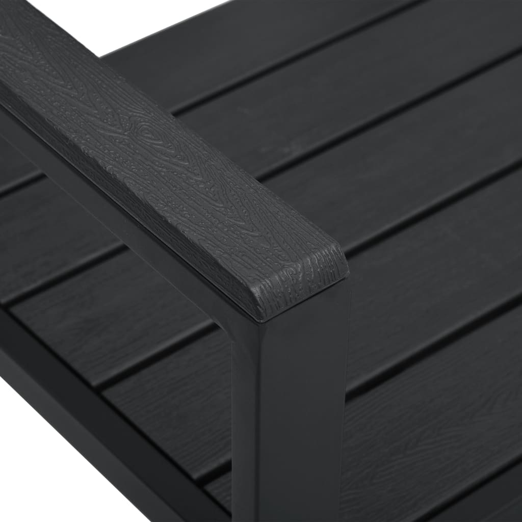 vidaXL Bancă de grădină, negru, 120 cm, aspect de lemn, HDPE vidaXL Bancă de grădină, negru, 120 cm, aspect de lemn, HDPE