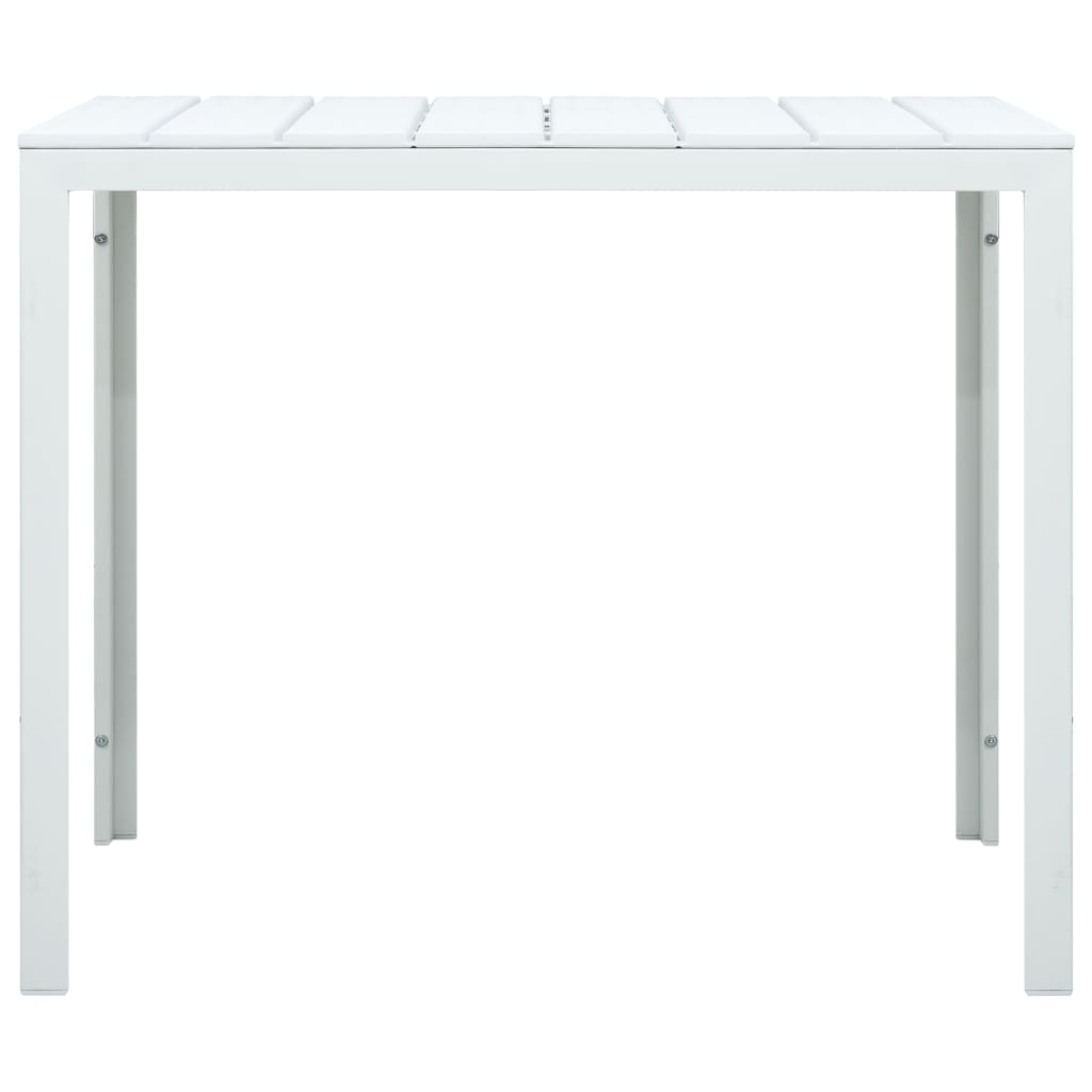 vidaXL Măsuță de cafea, alb, 78x78x74 cm, HDPE, aspect lemn