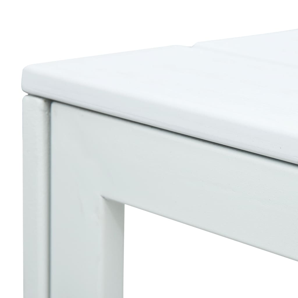 vidaXL Măsuță de cafea, alb, 78x78x74 cm, HDPE, aspect lemn