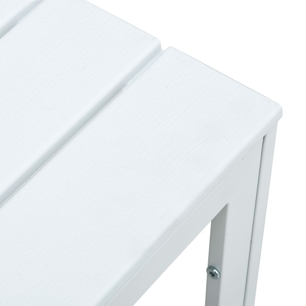 vidaXL Măsuță de cafea, alb, 78x78x74 cm, HDPE, aspect lemn