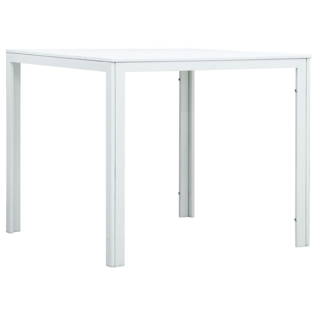 vidaXL Măsuță de cafea, alb, 78x78x74 cm, HDPE, aspect lemn