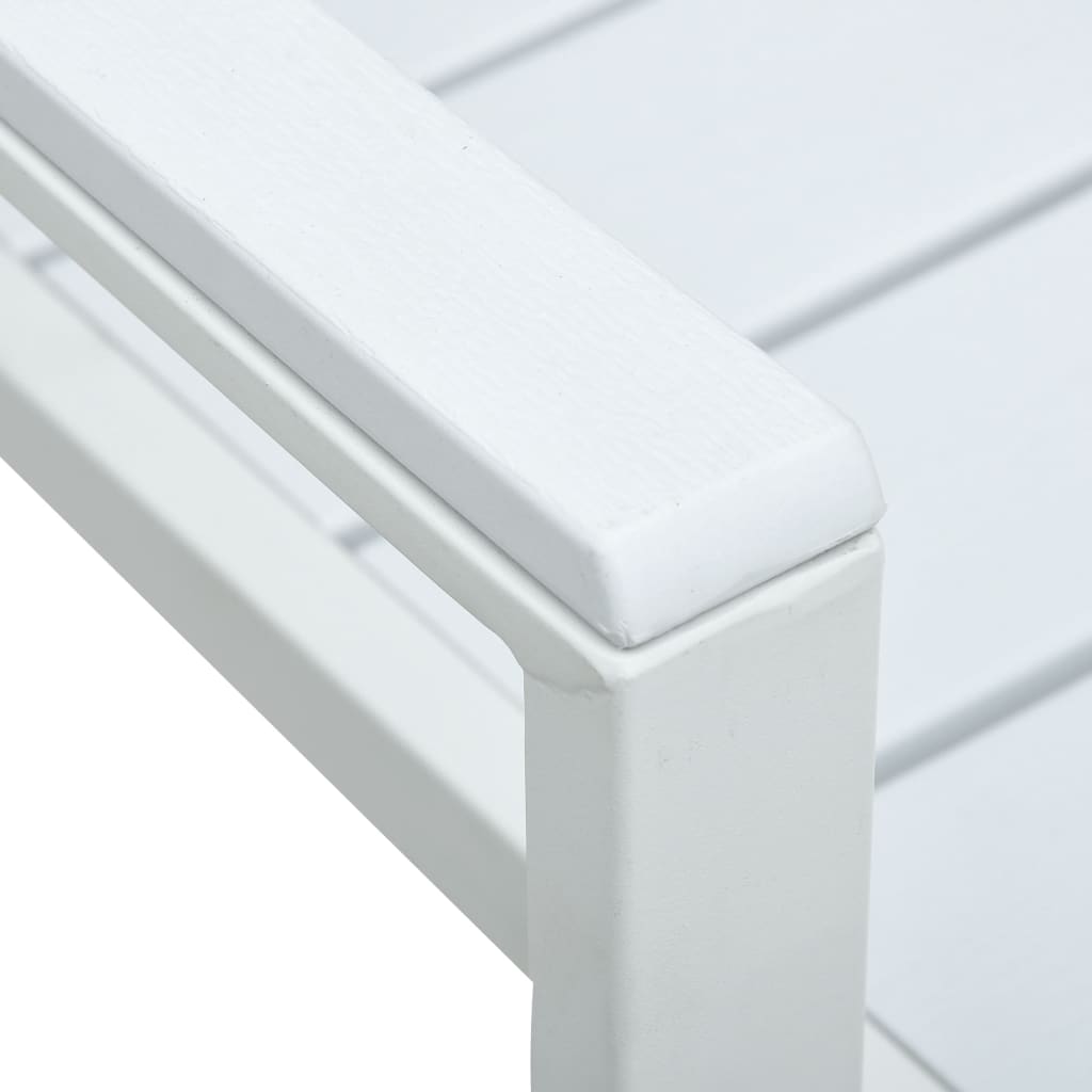 vidaXL Scaune de grădină, 4 buc., alb, HDPE, aspect lemn