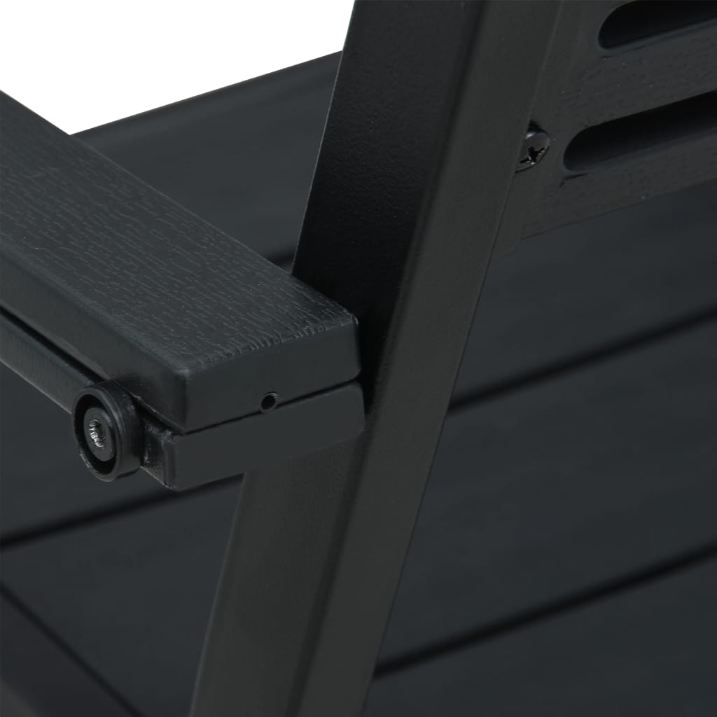 vidaXL Scaune de grădină, 4 buc., negru, HDPE, aspect lemn vidaXL Scaune de grădină, 4 buc., negru, HDPE, aspect lemn