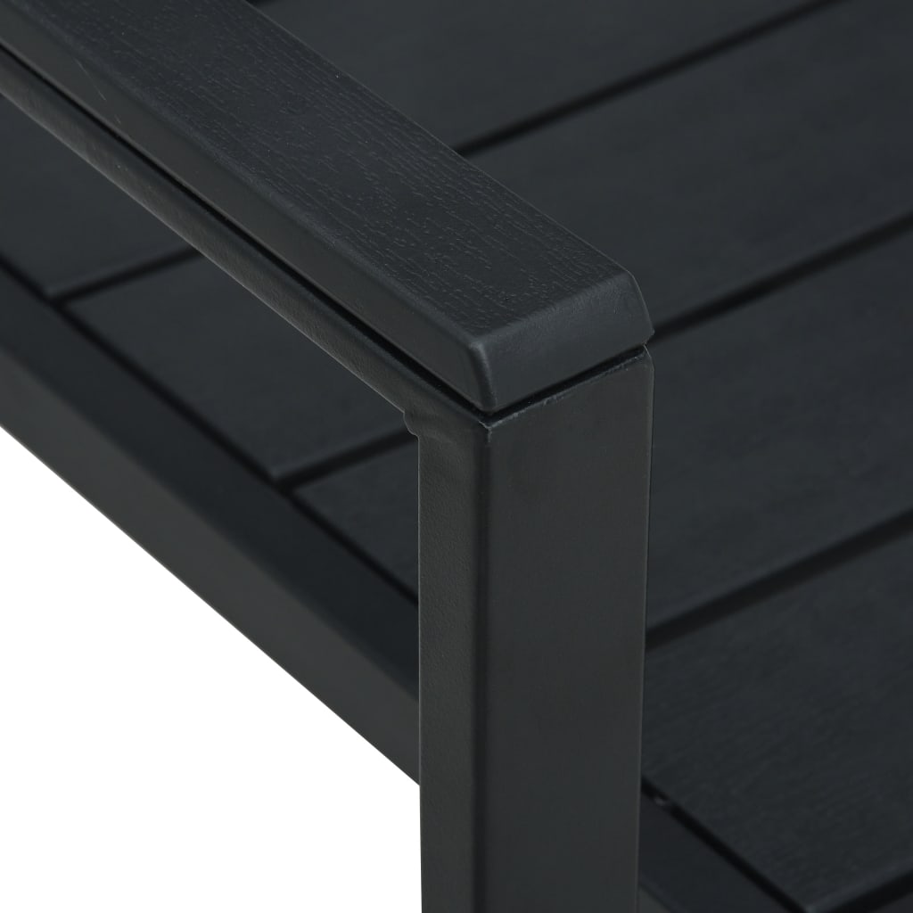 vidaXL Scaune de grădină, 4 buc., negru, HDPE, aspect lemn vidaXL Scaune de grădină, 4 buc., negru, HDPE, aspect lemn