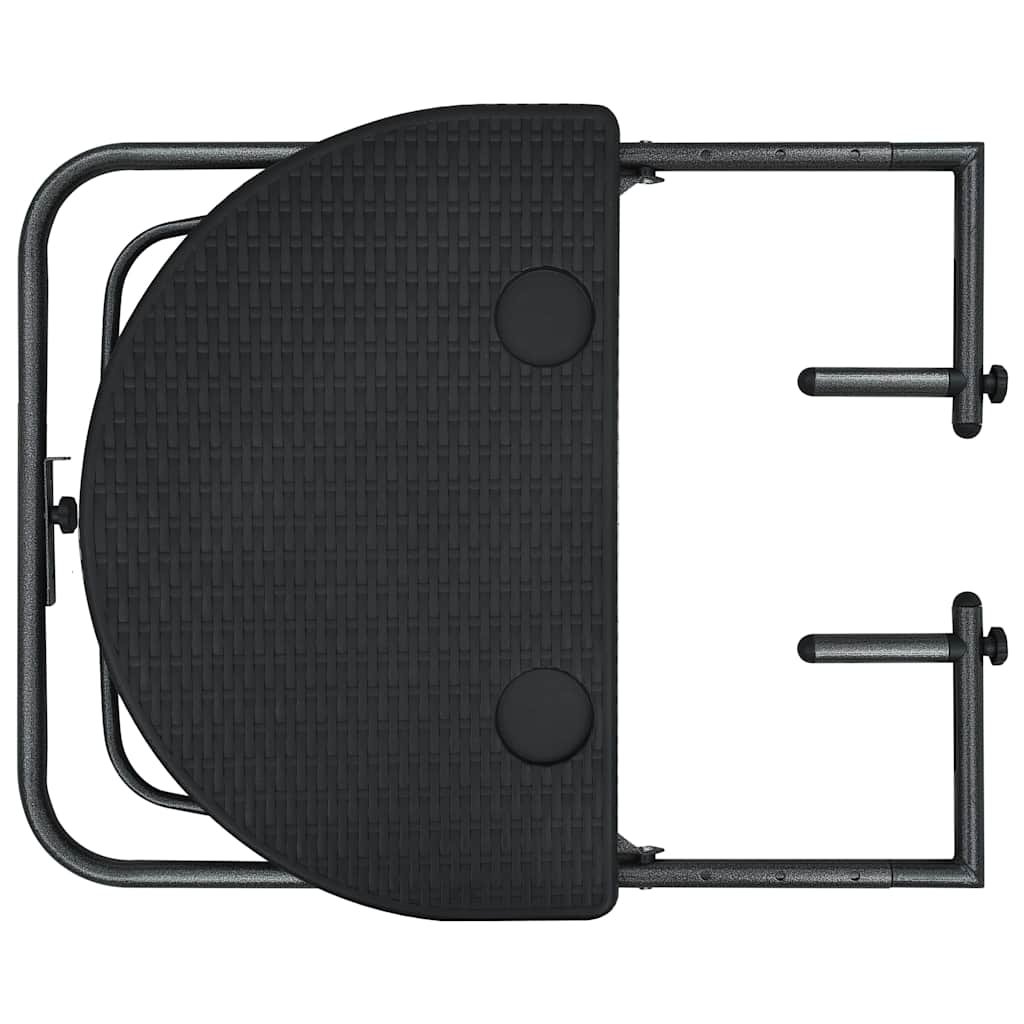 vidaXL Masă balcon suspendată negru 60x64x83,5 cm plastic aspect ratan vidaXL Masă balcon suspendată negru 60x64x83,5 cm plastic aspect ratan
