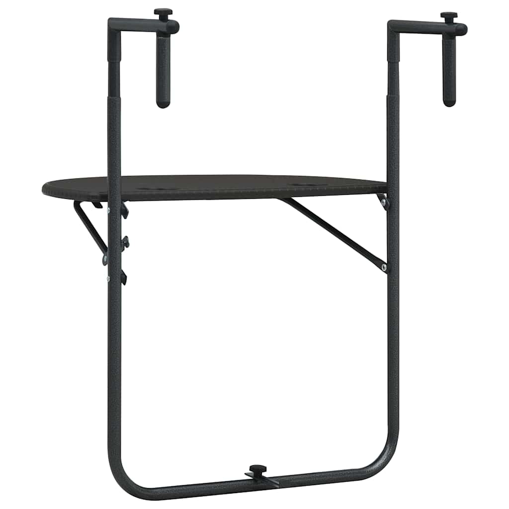vidaXL Masă balcon suspendată maro 60x64x83,5 cm plastic aspect ratan