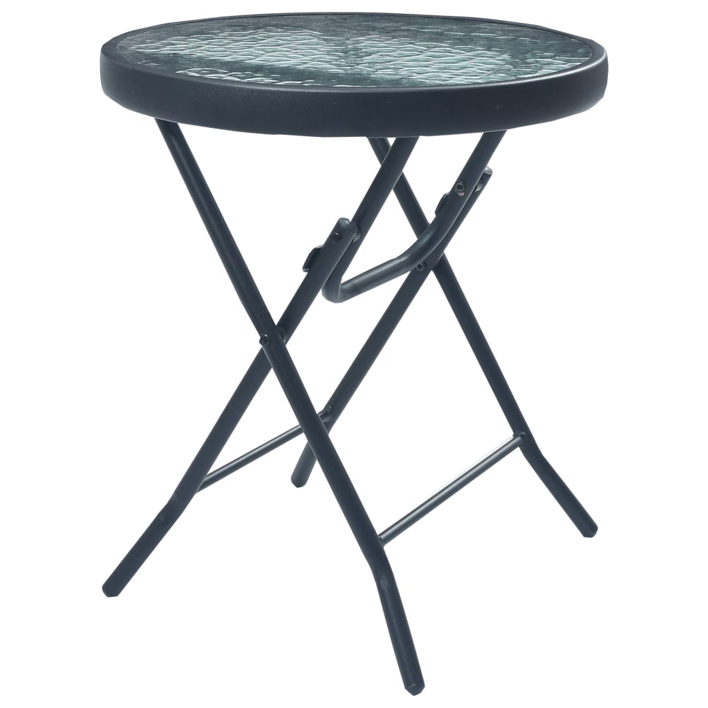 vidaXL Masă de bistro, negru, 40 x 46 cm, oțel și sticlă vidaXL Masă de bistro, negru, 40 x 46 cm, oțel și sticlă