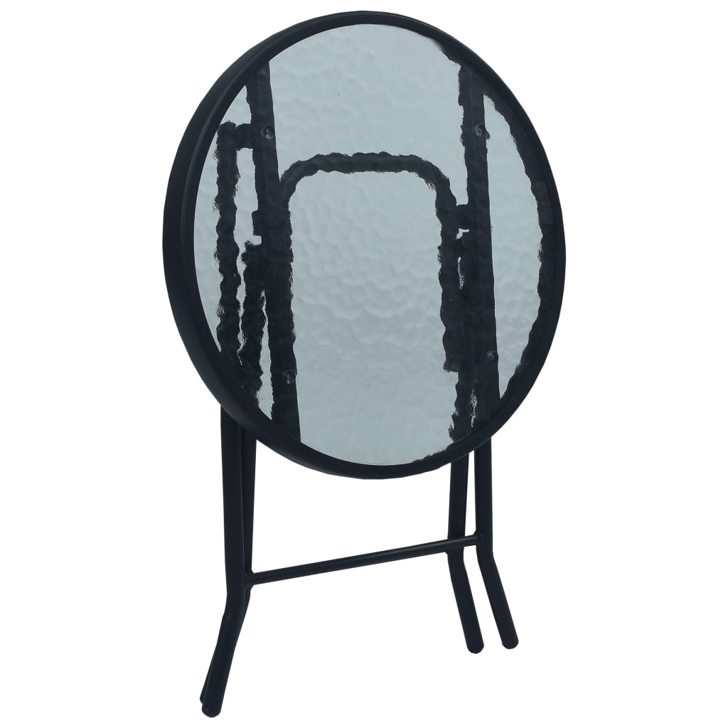 vidaXL Masă de bistro, negru, 40 x 46 cm, oțel și sticlă vidaXL Masă de bistro, negru, 40 x 46 cm, oțel și sticlă