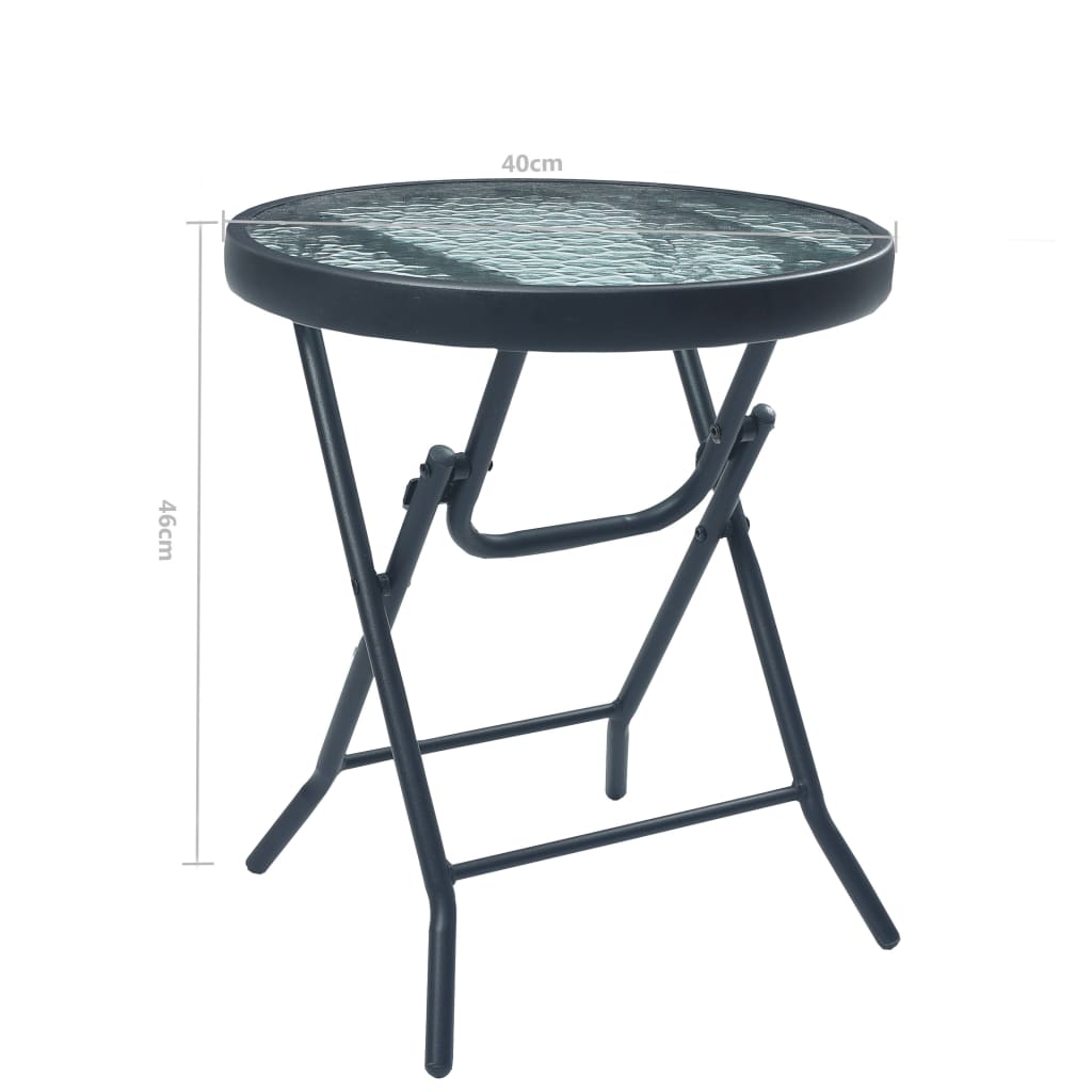 vidaXL Masă de bistro, negru, 40 x 46 cm, oțel și sticlă vidaXL Masă de bistro, negru, 40 x 46 cm, oțel și sticlă