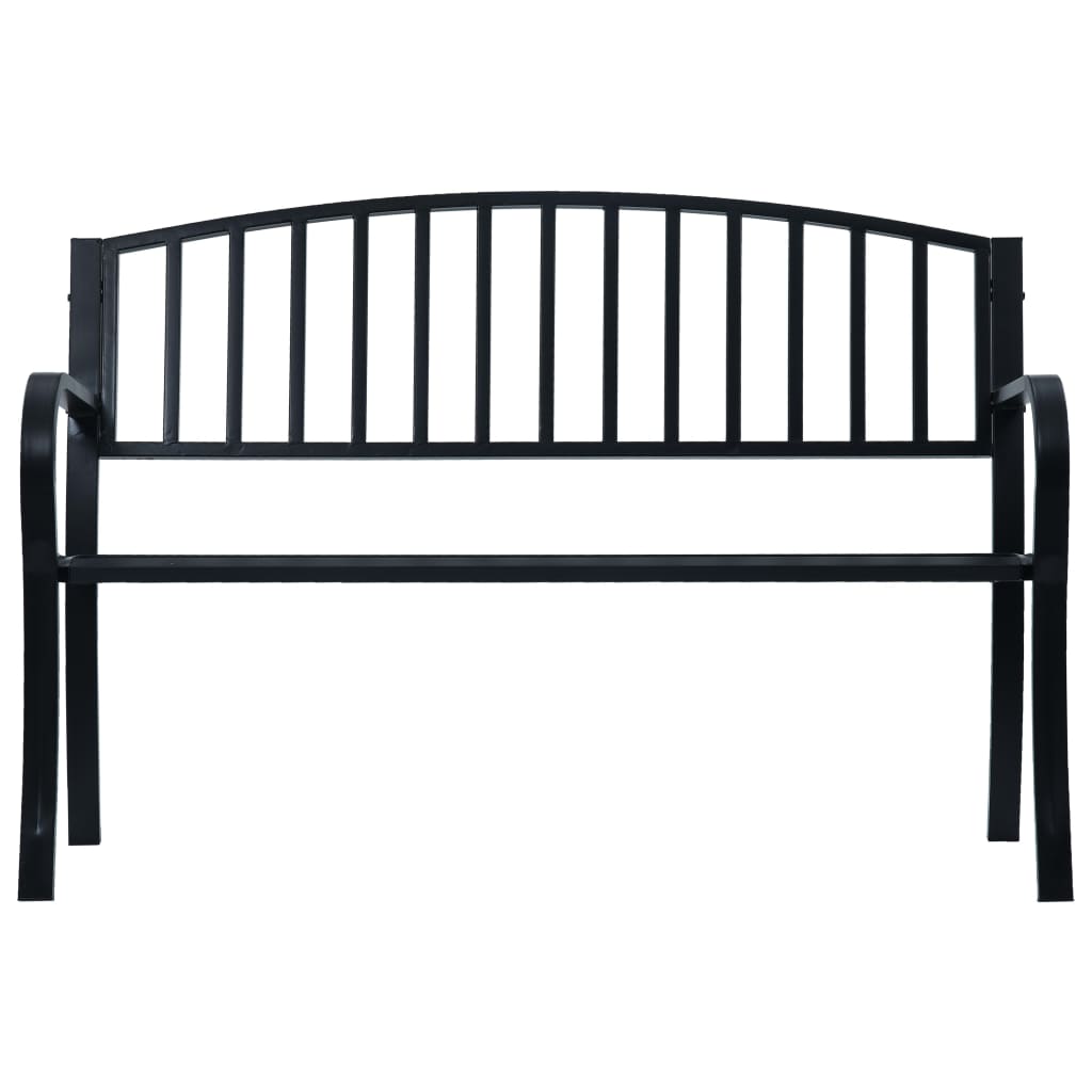 vidaXL Bancă de grădină, negru, 125 cm, oțel vidaXL Bancă de grădină, negru, 125 cm, oțel