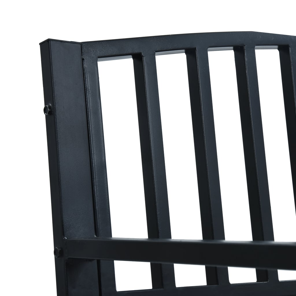 vidaXL Bancă de grădină, negru, 125 cm, oțel vidaXL Bancă de grădină, negru, 125 cm, oțel