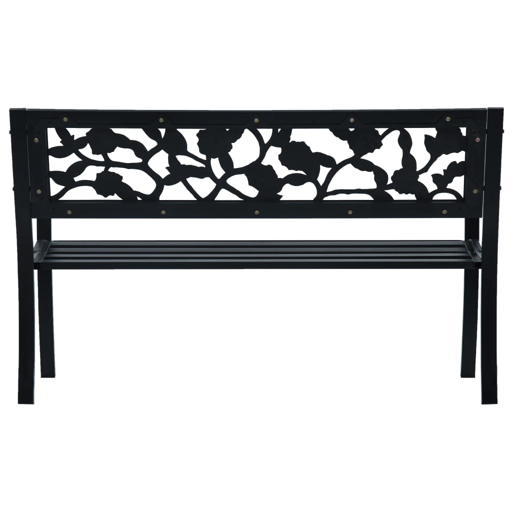 vidaXL Bancă de grădină, negru, 125 cm, oțel vidaXL Bancă de grădină, negru, 125 cm, oțel