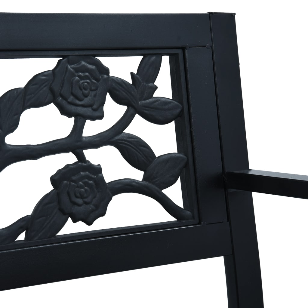 vidaXL Bancă de grădină, negru, 125 cm, oțel vidaXL Bancă de grădină, negru, 125 cm, oțel