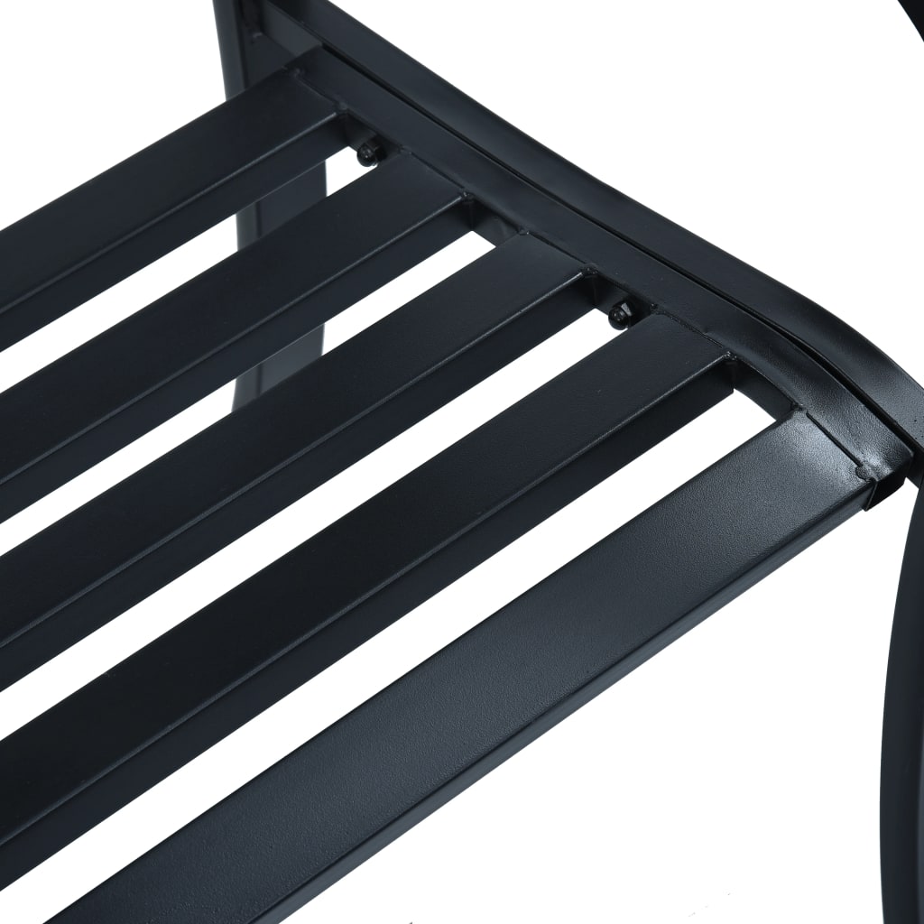 vidaXL Bancă de grădină, negru, 125 cm, oțel vidaXL Bancă de grădină, negru, 125 cm, oțel