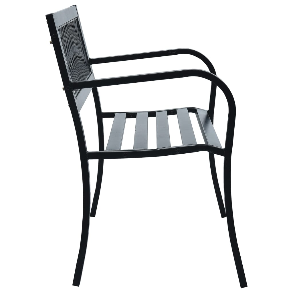vidaXL Bancă de grădină, negru, 125 cm, oțel vidaXL Bancă de grădină, negru, 125 cm, oțel