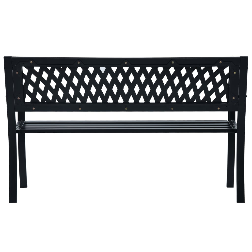 vidaXL Bancă de grădină, negru, 125 cm, oțel vidaXL Bancă de grădină, negru, 125 cm, oțel