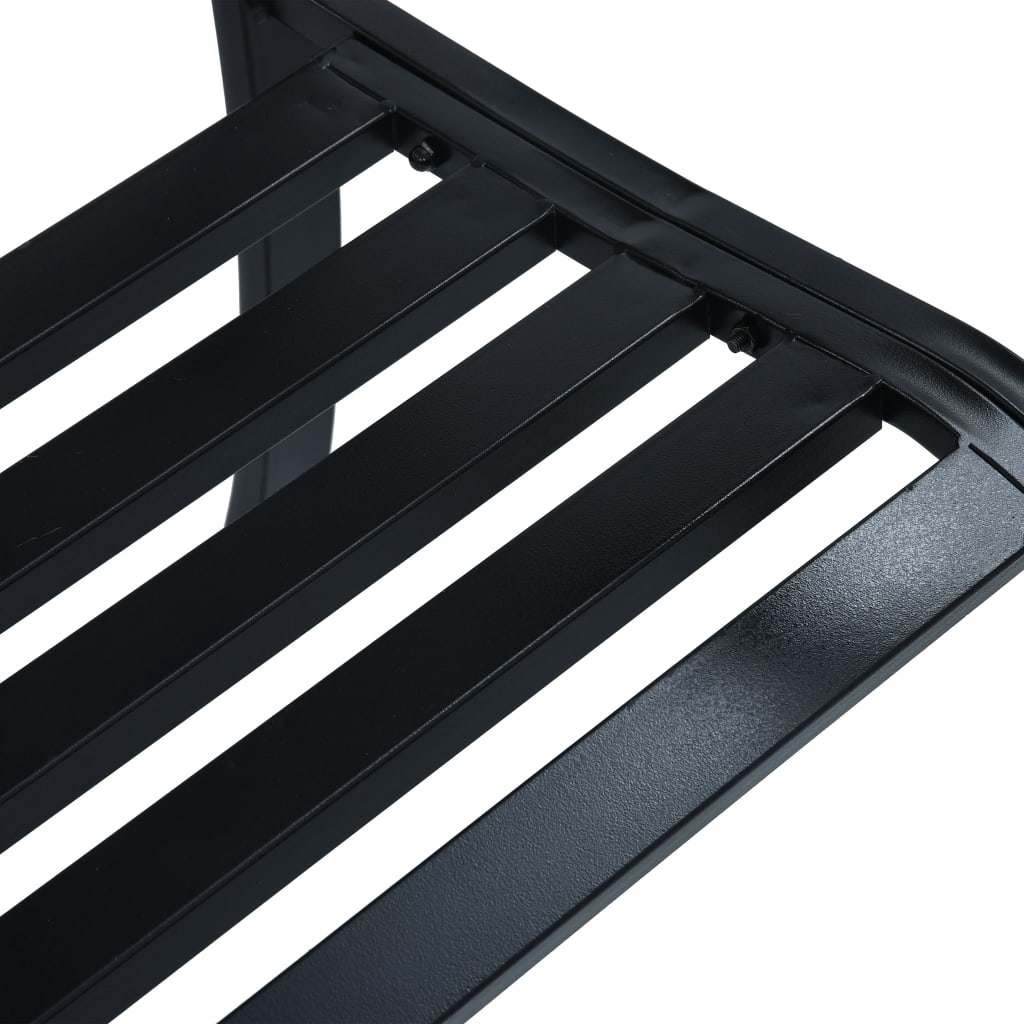 vidaXL Bancă de grădină, negru, 125 cm, oțel vidaXL Bancă de grădină, negru, 125 cm, oțel