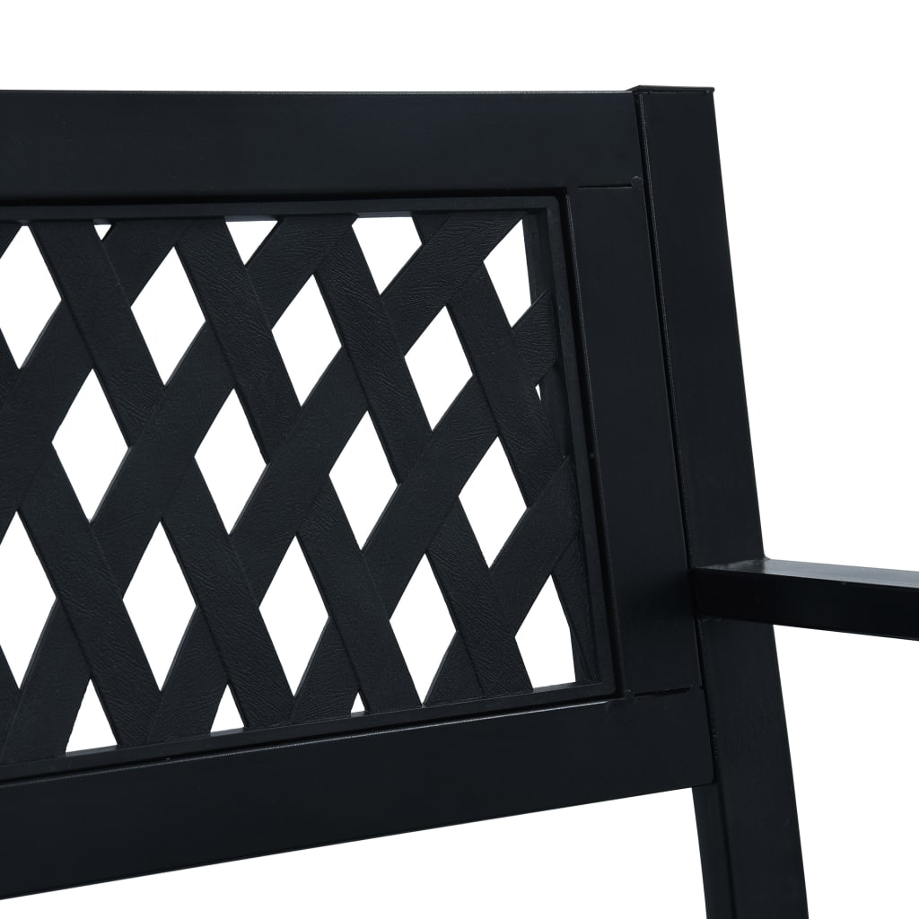 vidaXL Bancă de grădină, negru, 125 cm, oțel vidaXL Bancă de grădină, negru, 125 cm, oțel