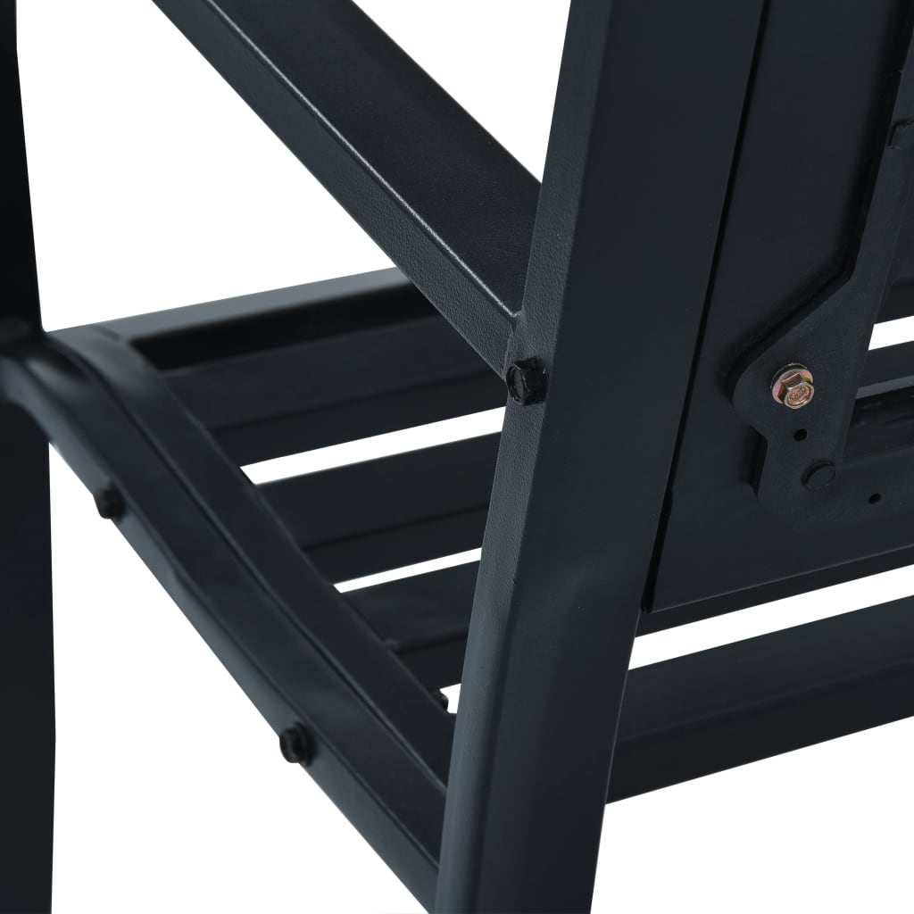vidaXL Bancă de grădină, negru, 125 cm, oțel vidaXL Bancă de grădină, negru, 125 cm, oțel