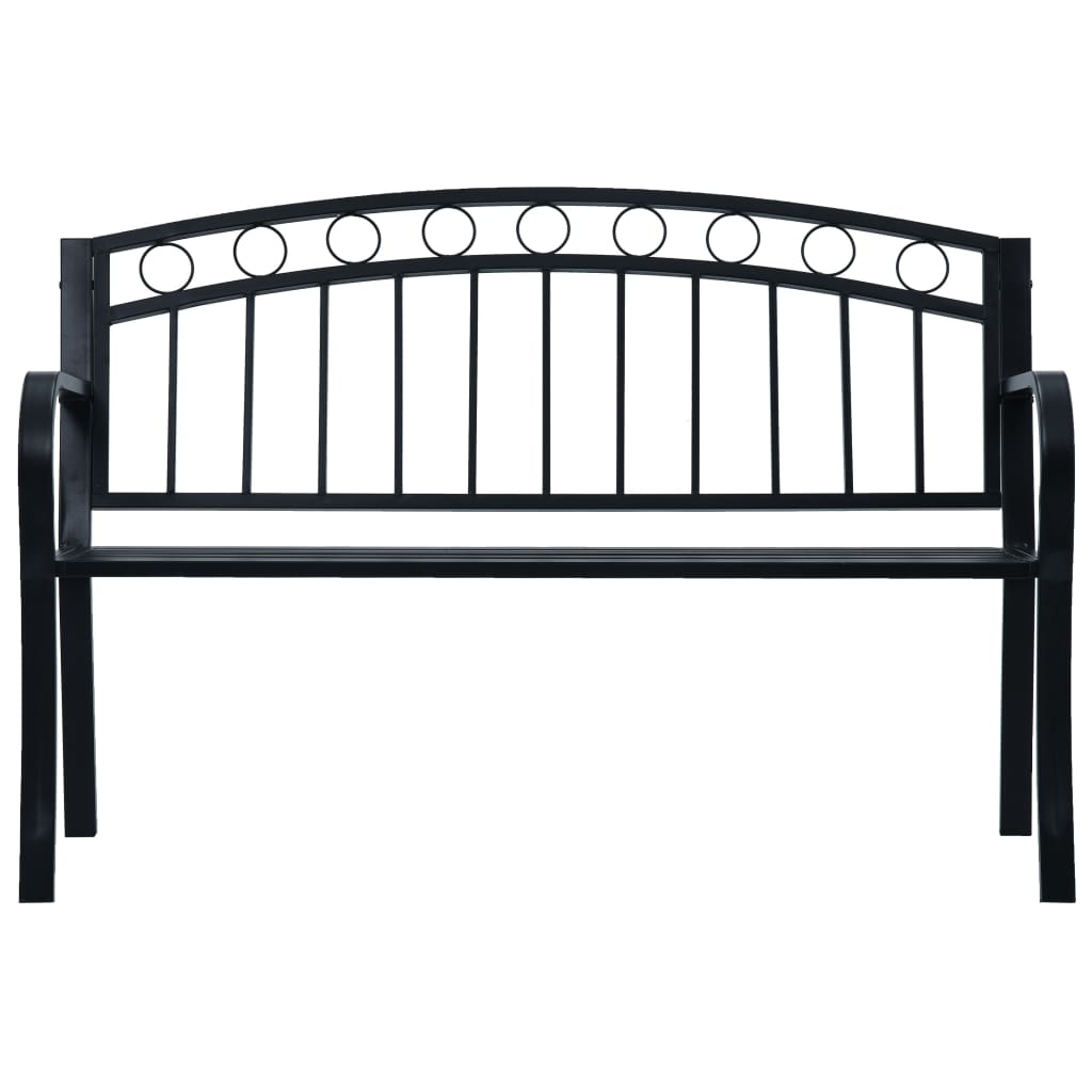 vidaXL Bancă de grădină, negru, 125 cm, oțel vidaXL Bancă de grădină, negru, 125 cm, oțel