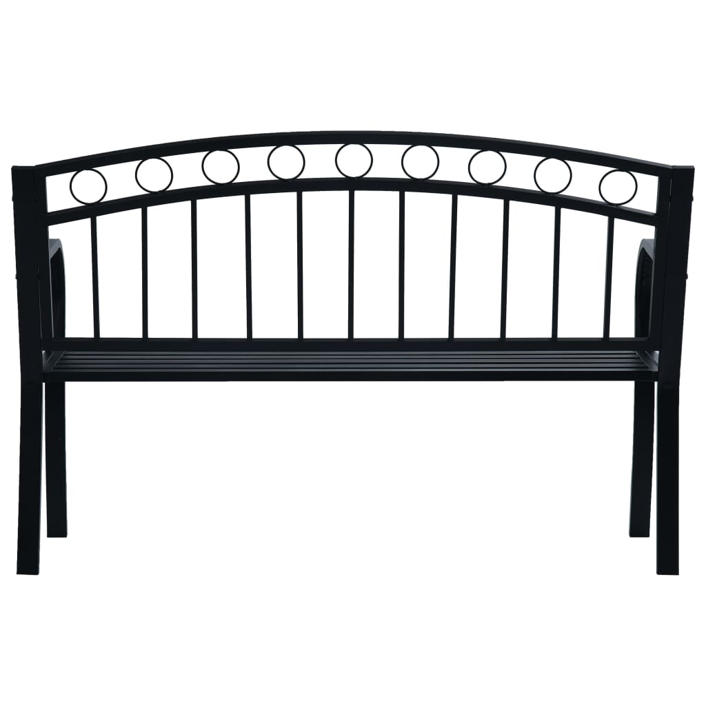 vidaXL Bancă de grădină, negru, 125 cm, oțel vidaXL Bancă de grădină, negru, 125 cm, oțel