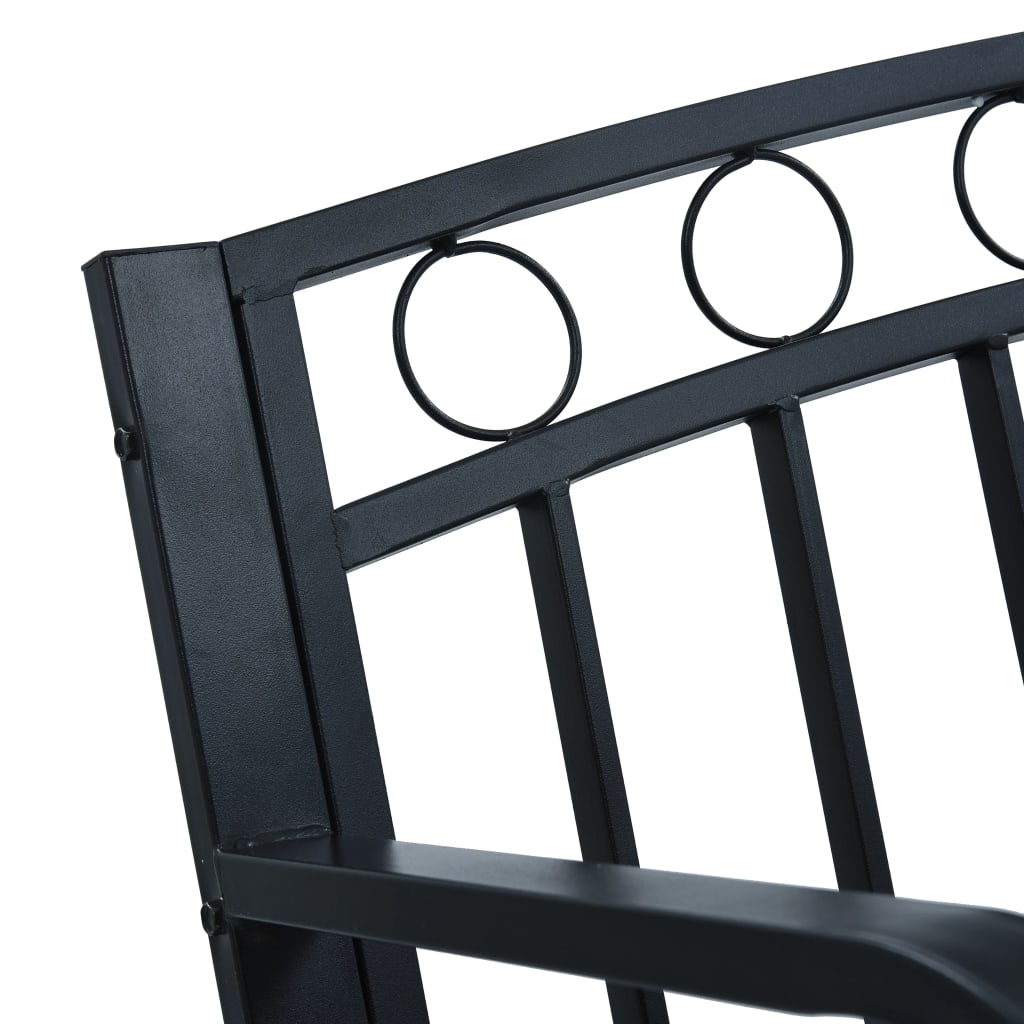 vidaXL Bancă de grădină, negru, 125 cm, oțel vidaXL Bancă de grădină, negru, 125 cm, oțel