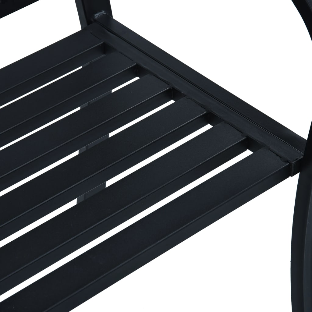 vidaXL Bancă de grădină, negru, 125 cm, oțel vidaXL Bancă de grădină, negru, 125 cm, oțel