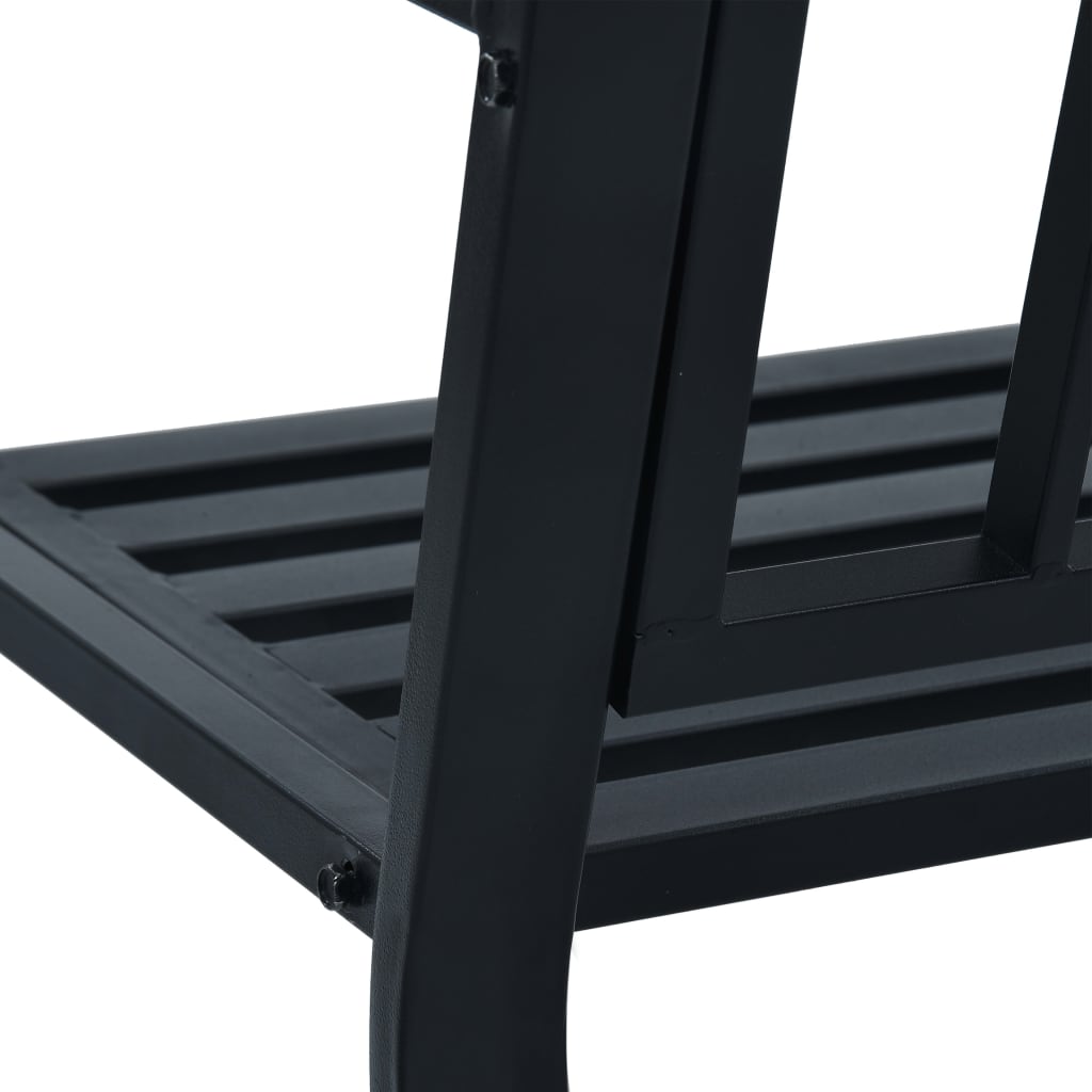 vidaXL Bancă de grădină, negru, 125 cm, oțel vidaXL Bancă de grădină, negru, 125 cm, oțel