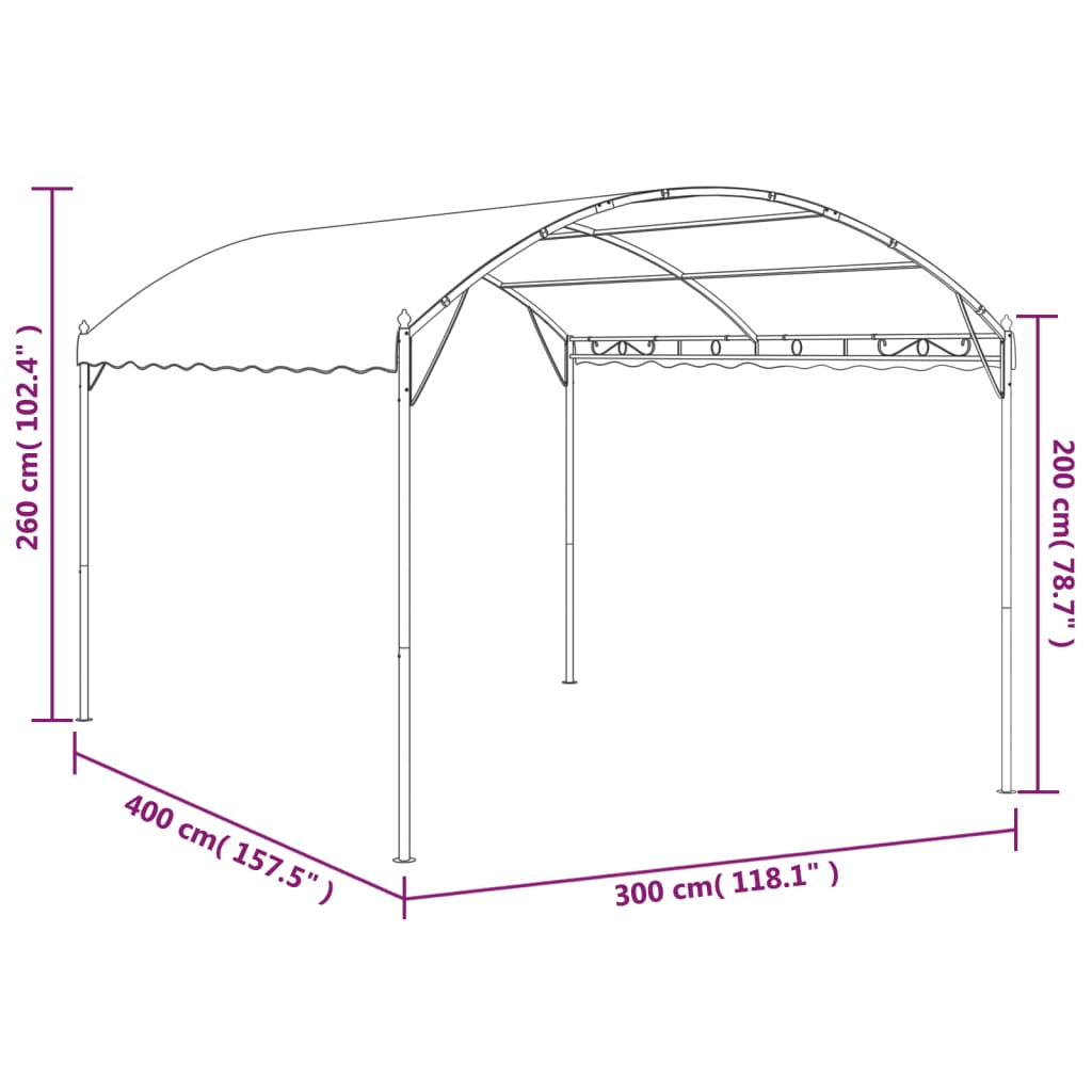 vidaXL Copertină de soare, antracit, 3 x 4 m