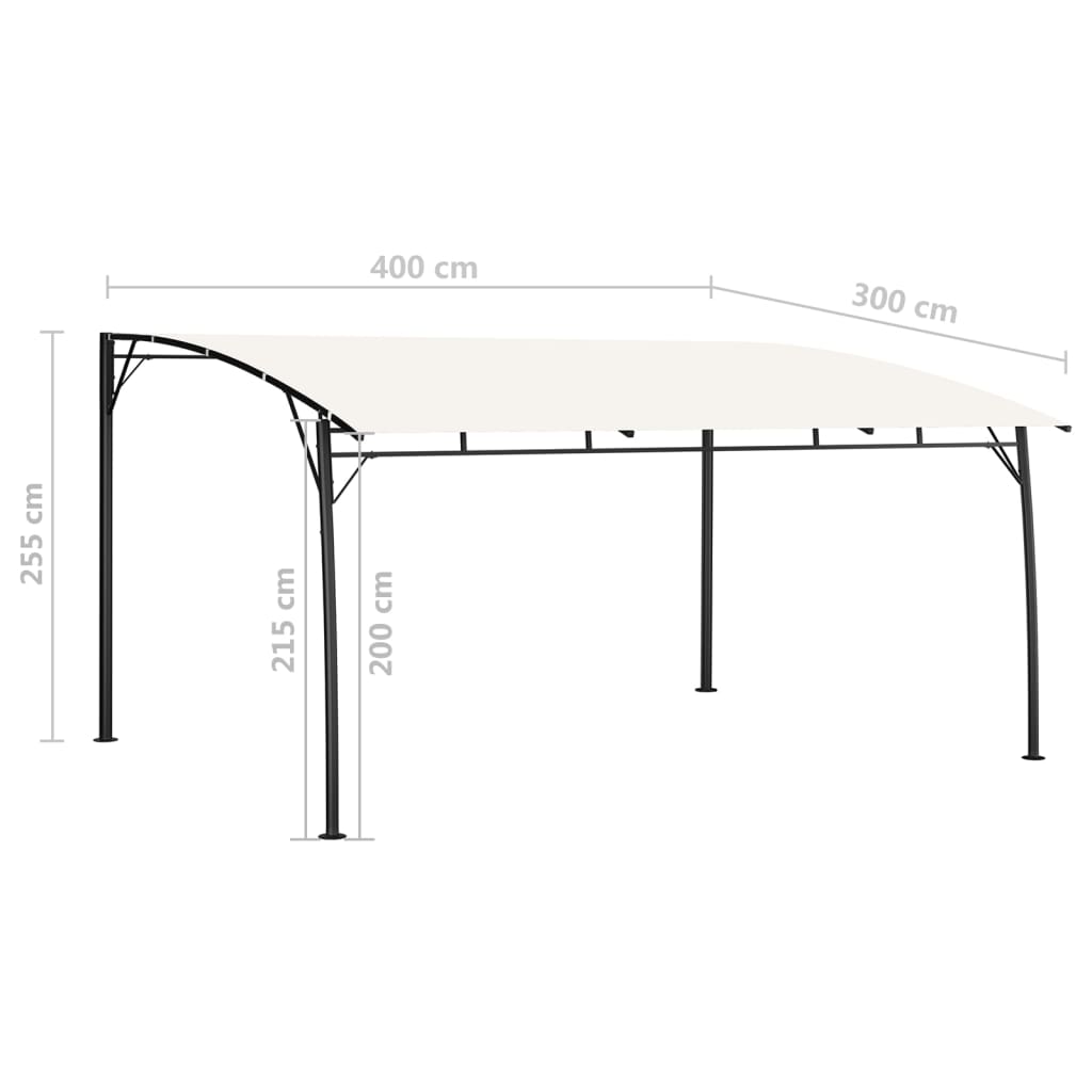 vidaXL Copertină pavilion de grădină, crem, 4x3x2,55 m