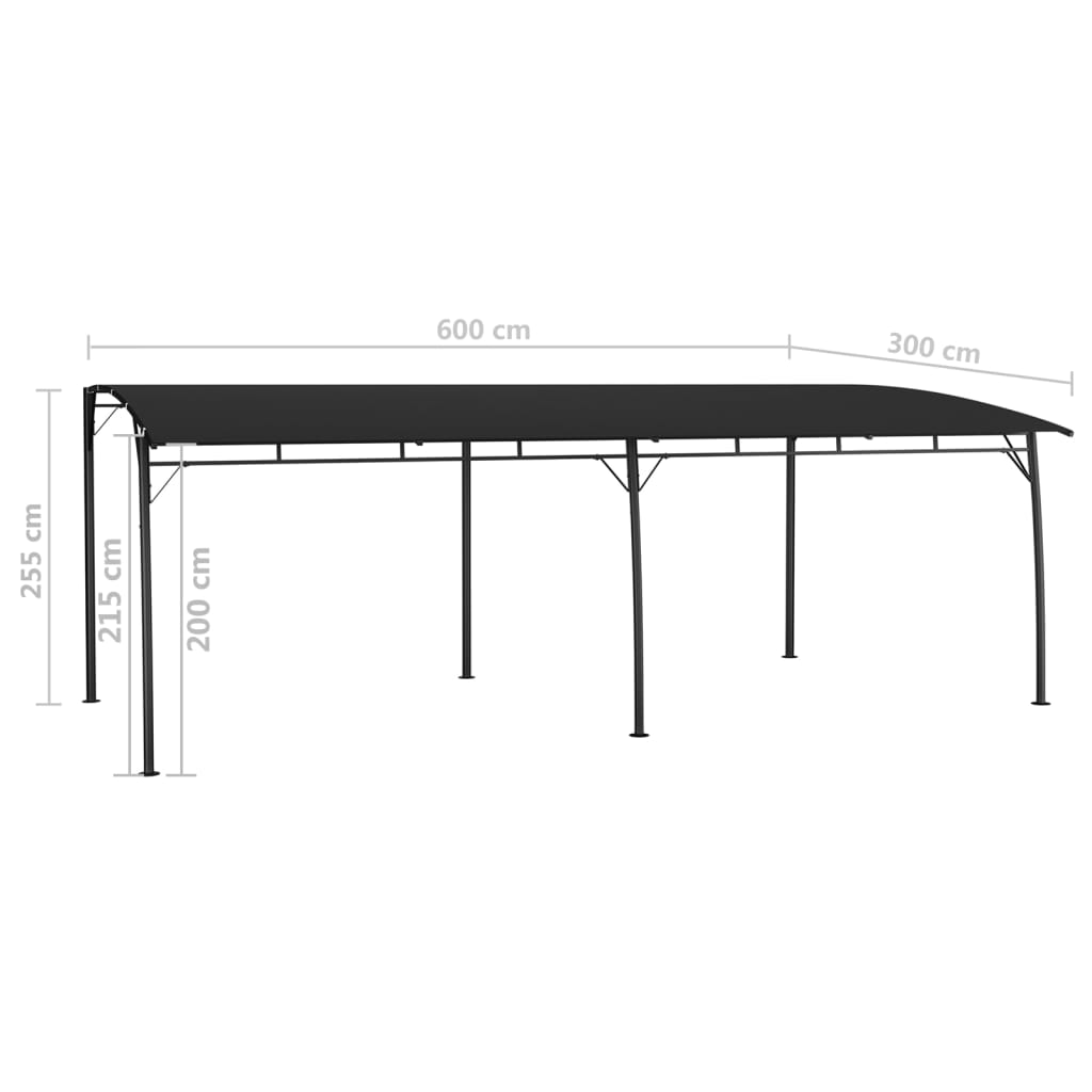 vidaXL Copertină pavilion de grădină, antracit, 6x3x2,55 m vidaXL Copertină pavilion de grădină, antracit, 6x3x2,55 m