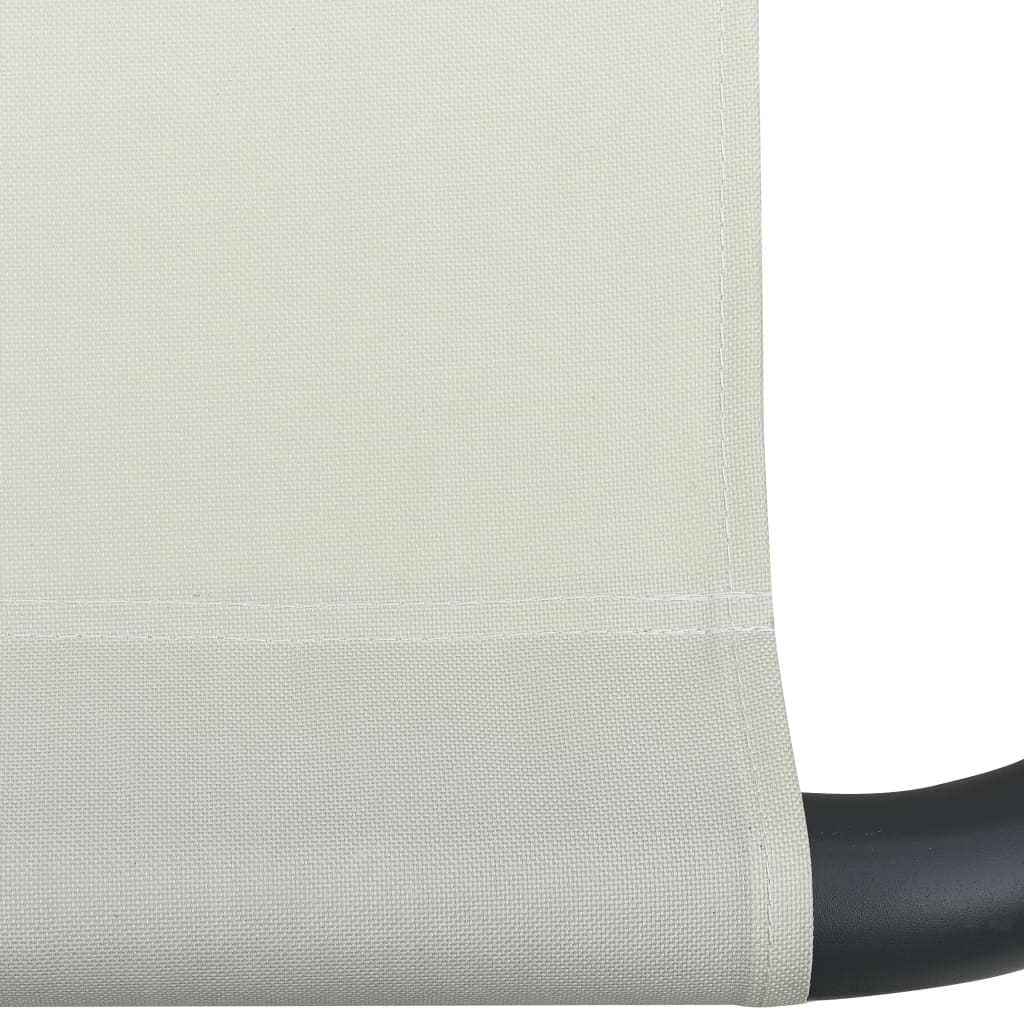 vidaXL Pat șezlong de exterior, crem, material textil vidaXL Pat șezlong de exterior, crem, material textil