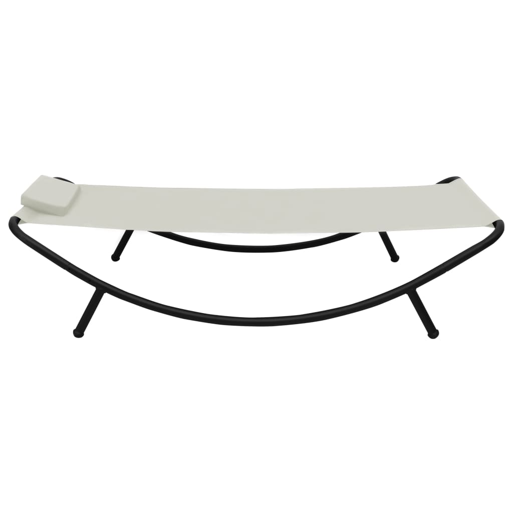 vidaXL Pat de grădină, crem, 200 x 90 cm, oțel vidaXL Pat de grădină, crem, 200 x 90 cm, oțel