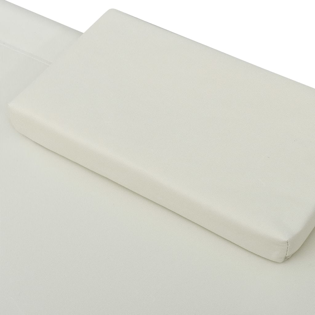 vidaXL Pat de grădină, crem, 200 x 90 cm, oțel vidaXL Pat de grădină, crem, 200 x 90 cm, oțel
