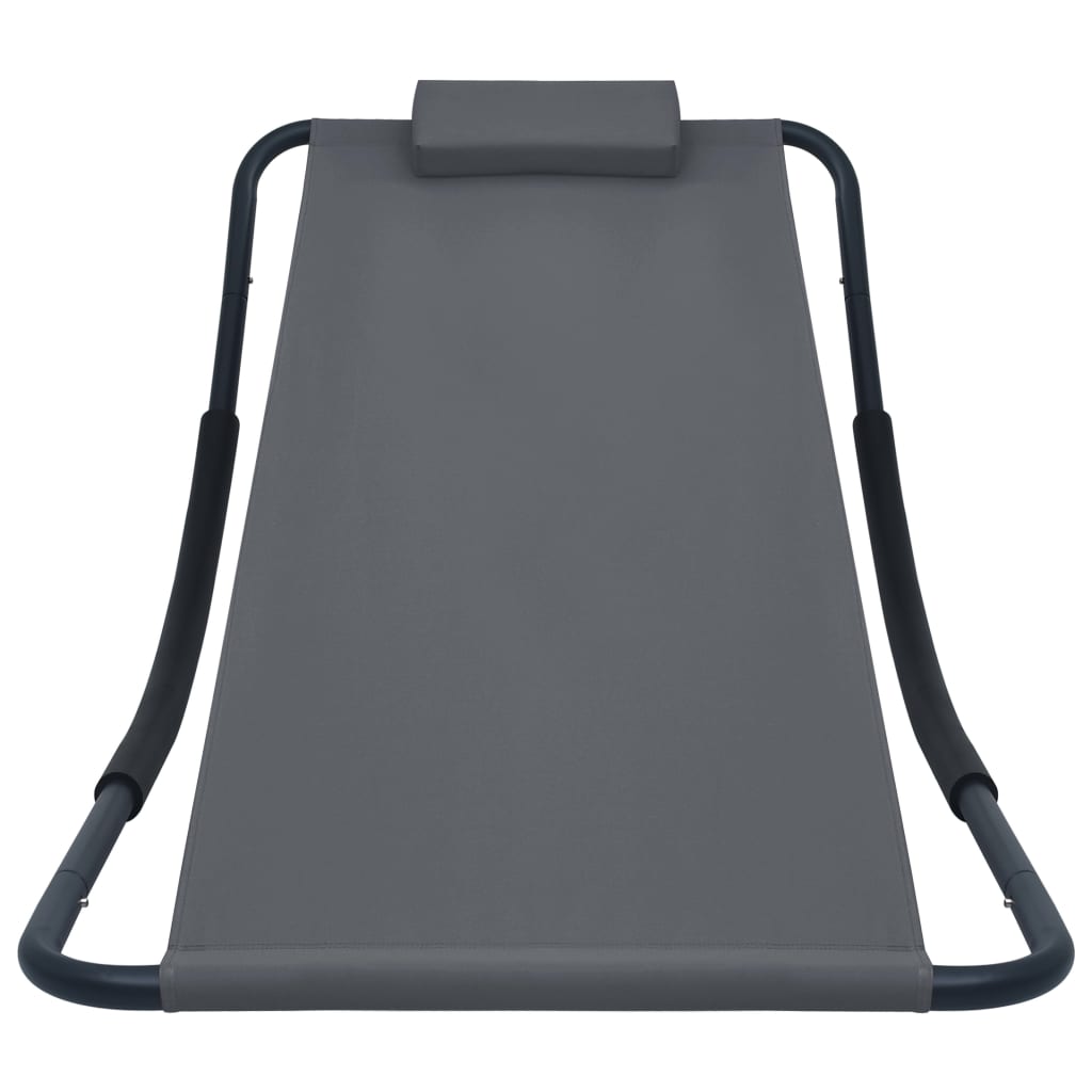 vidaXL Pat de grădină, gri, 200 x 90 cm, oțel