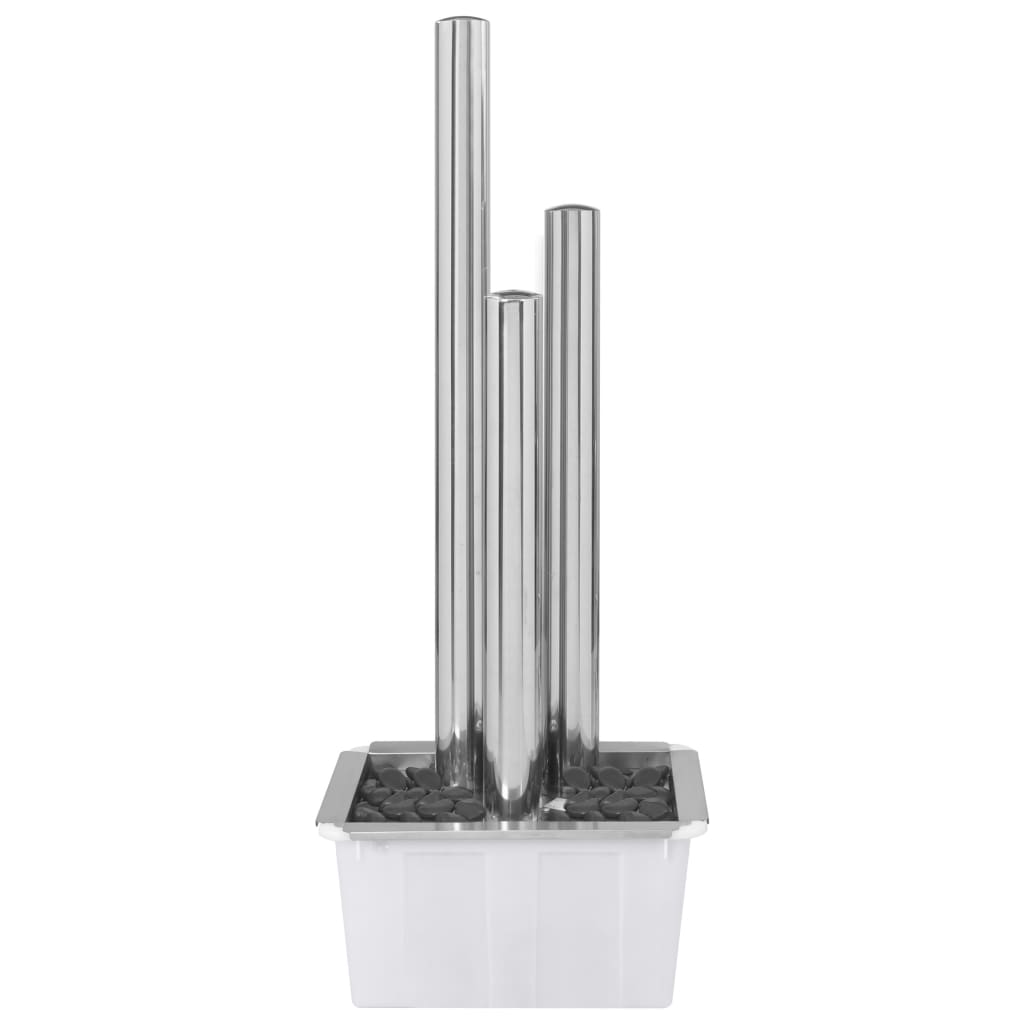 vidaXL Fântână de grădină, argintiu, 48x34x123 cm, oțel inoxidabil