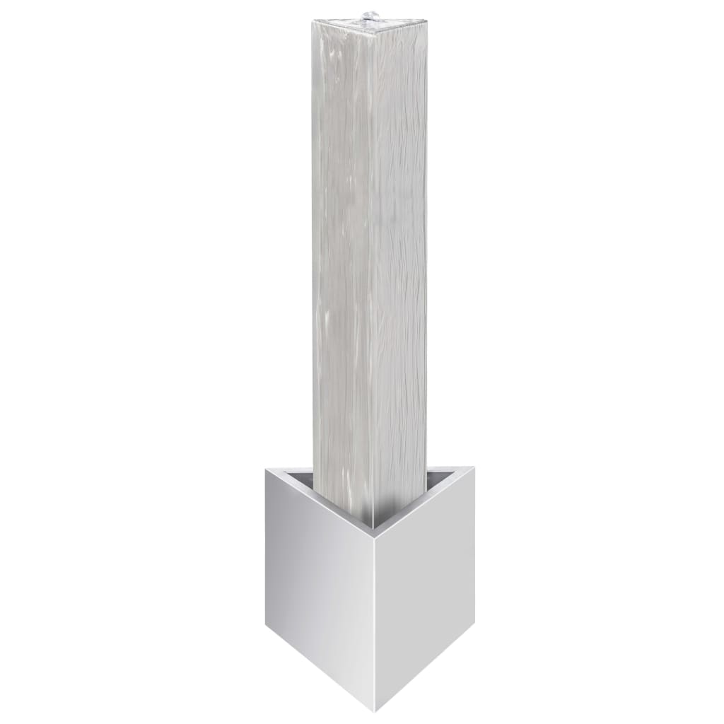vidaXL Fântână de grădină, argintiu, 37,7x32,6x110 cm, oțel inoxidabil vidaXL Fântână de grădină, argintiu, 37,7x32,6x110 cm, oțel inoxidabil